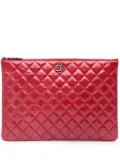 CHANEL Pre-Owned 2014 Large Quilted Patent O Case clutch bag - Red
