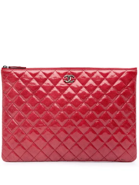 CHANEL Pre-Owned 2014 Large Quilted Patent O Case clutch bag