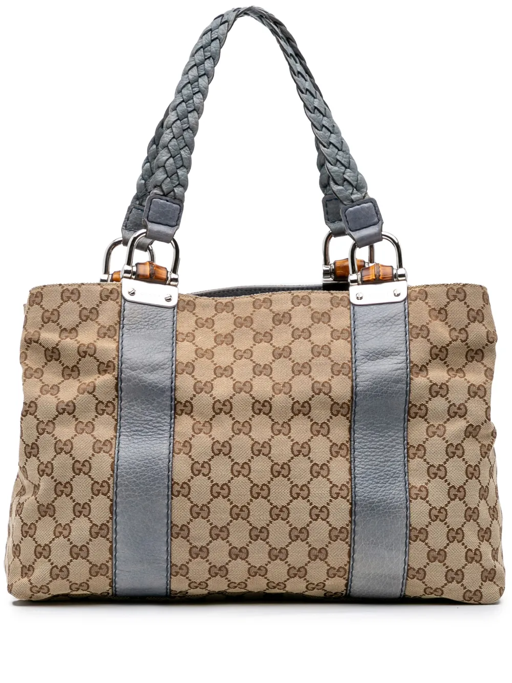 Gucci Pre-Owned 2000-2015 Medium GG Canvas Bamboo Libeccio tote bag - Blu