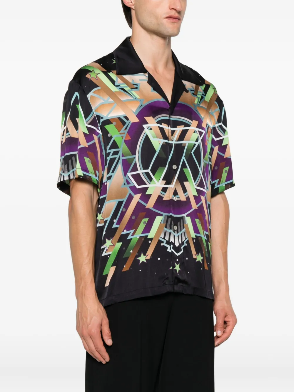 John Richmond Overhemd met geometrische print Zwart