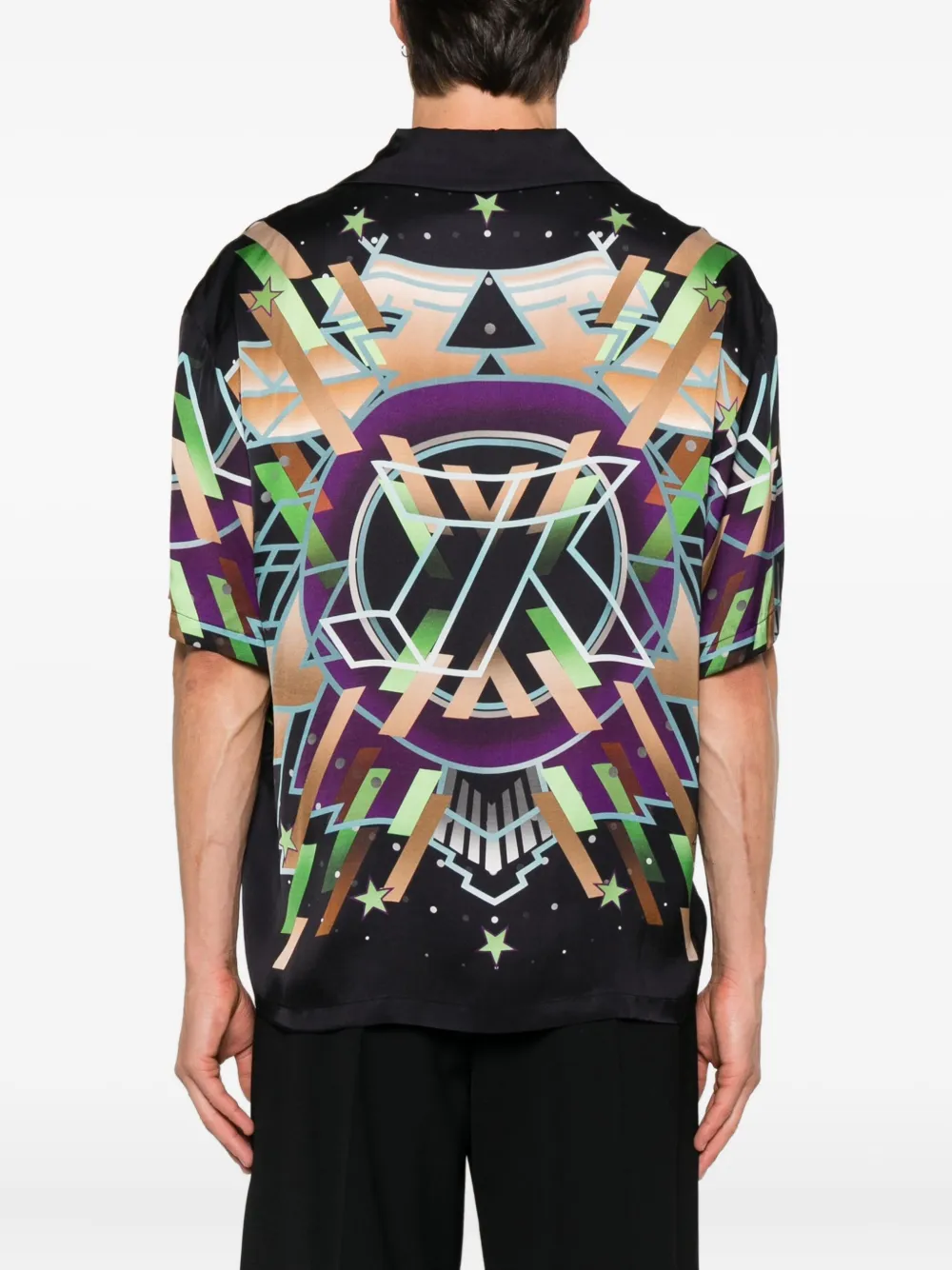 John Richmond Overhemd met geometrische print Zwart