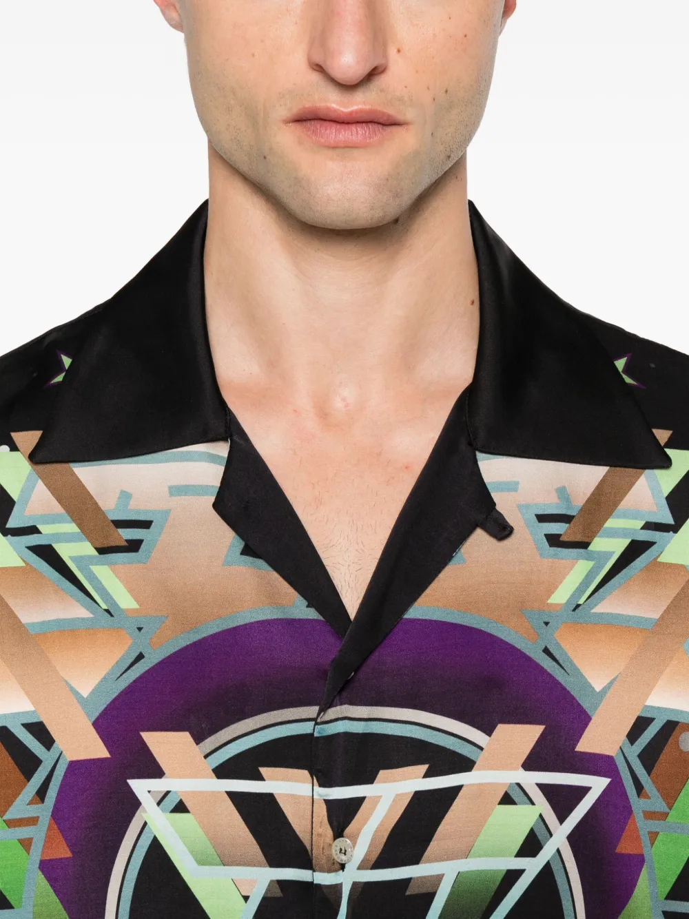 John Richmond Overhemd met geometrische print Zwart