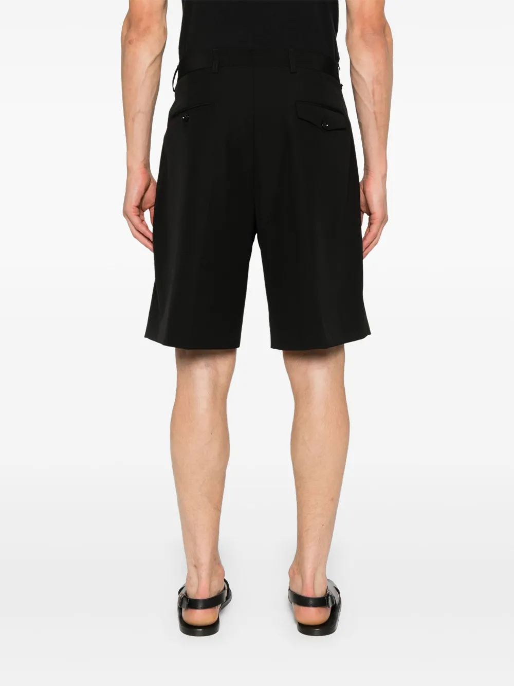BE ABLE Geplooide katoenen shorts Zwart