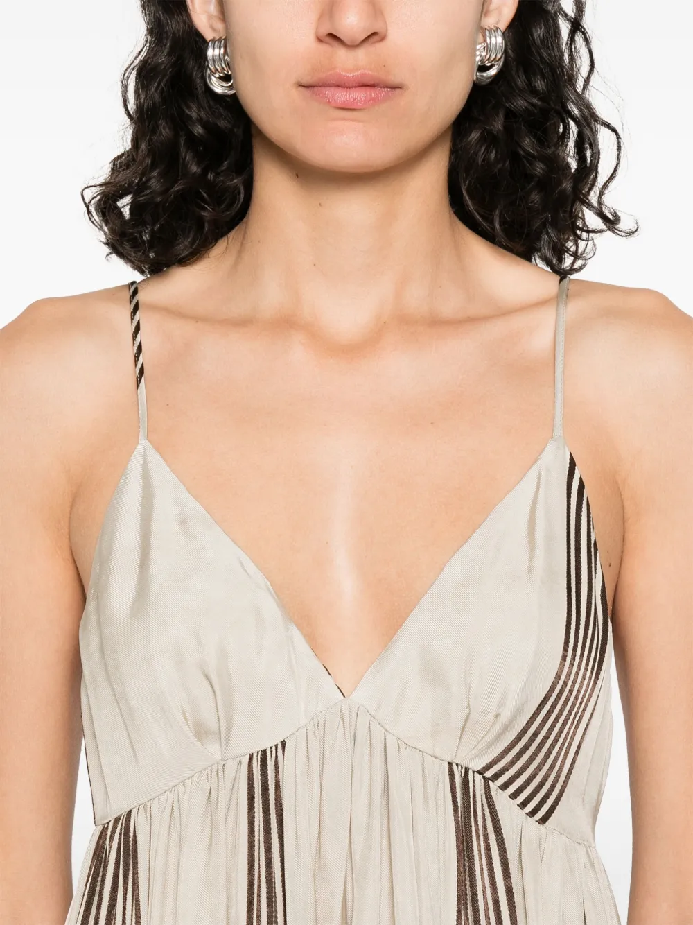 Uma Wang Gestreepte jurk Beige