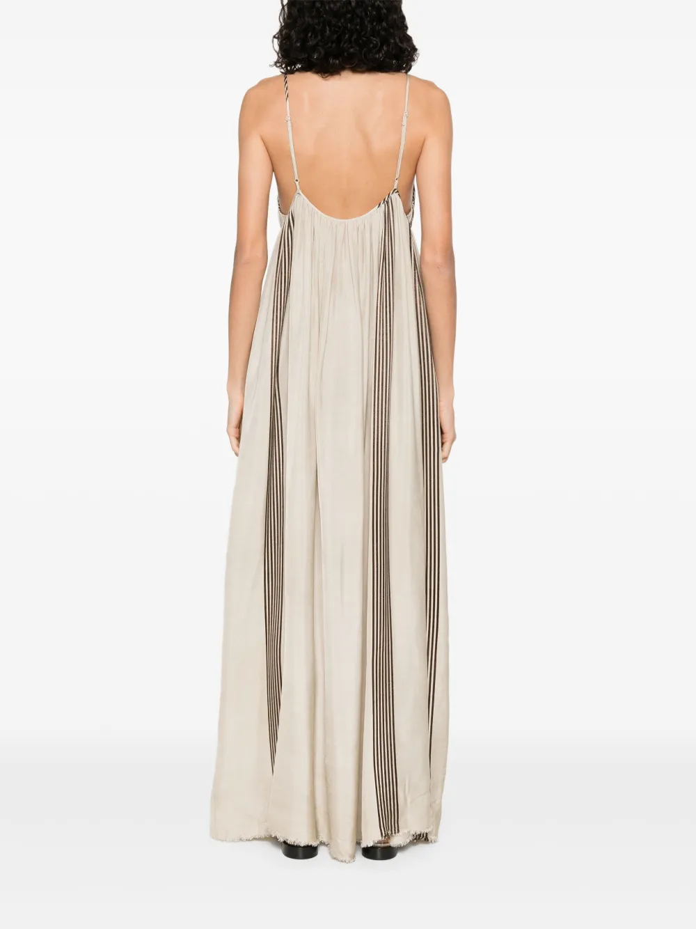 Uma Wang Gestreepte jurk Beige