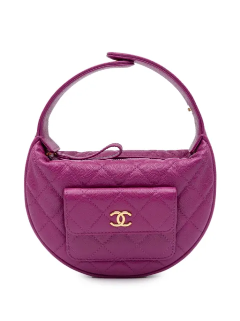 CHANEL Pre-Owned 2021-2024 Quilted Caviar Polly Pocket Hobo handbag
