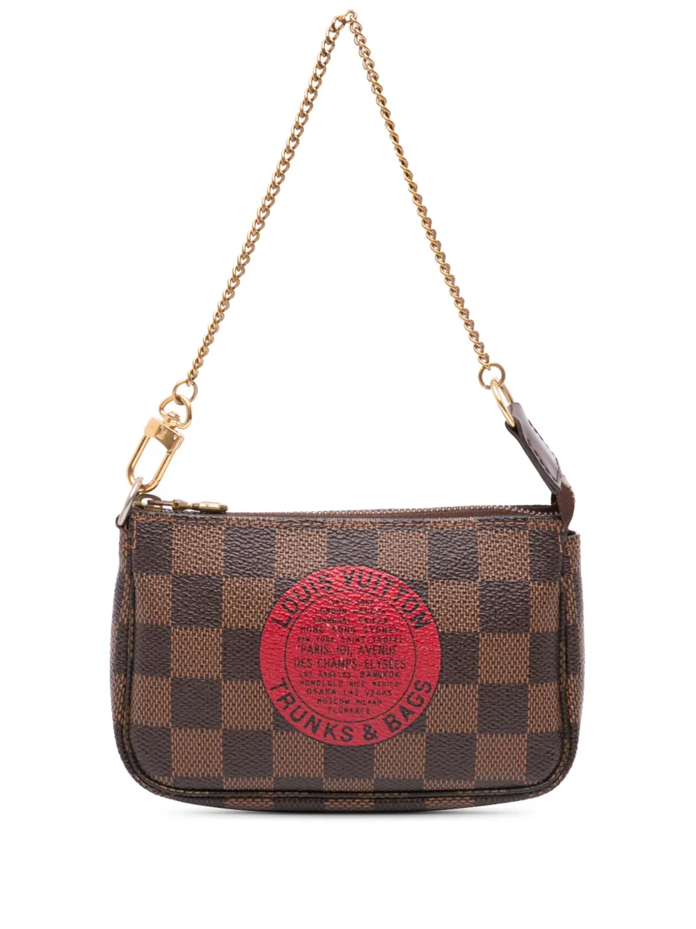 Louis Vuitton Pre-Owned 2008 ダミエ エベヌ トランク&バッグ ミニ ポシェット アクセソワール ハンドバッグ Louis Vuitton Pre-Owned 2008 ダミエ エベヌ トランク&バッグ ミニ ポシェット アクセソワール ハンドバッグ