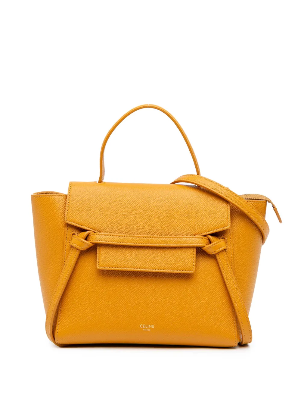 Céline Pre-Owned 2019 ナノ グレインカーフスキン ベルトバッグ サッチェル - イエロー Céline Pre-Owned 2019 ナノ グレインカーフスキン ベルトバッグ サッチェル - イエロー