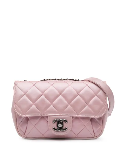 CHANEL Pre-Owned bolsa crossbody Coco Flap mini en piel de becerro capitonada y metalizada con cadena 2015-2016