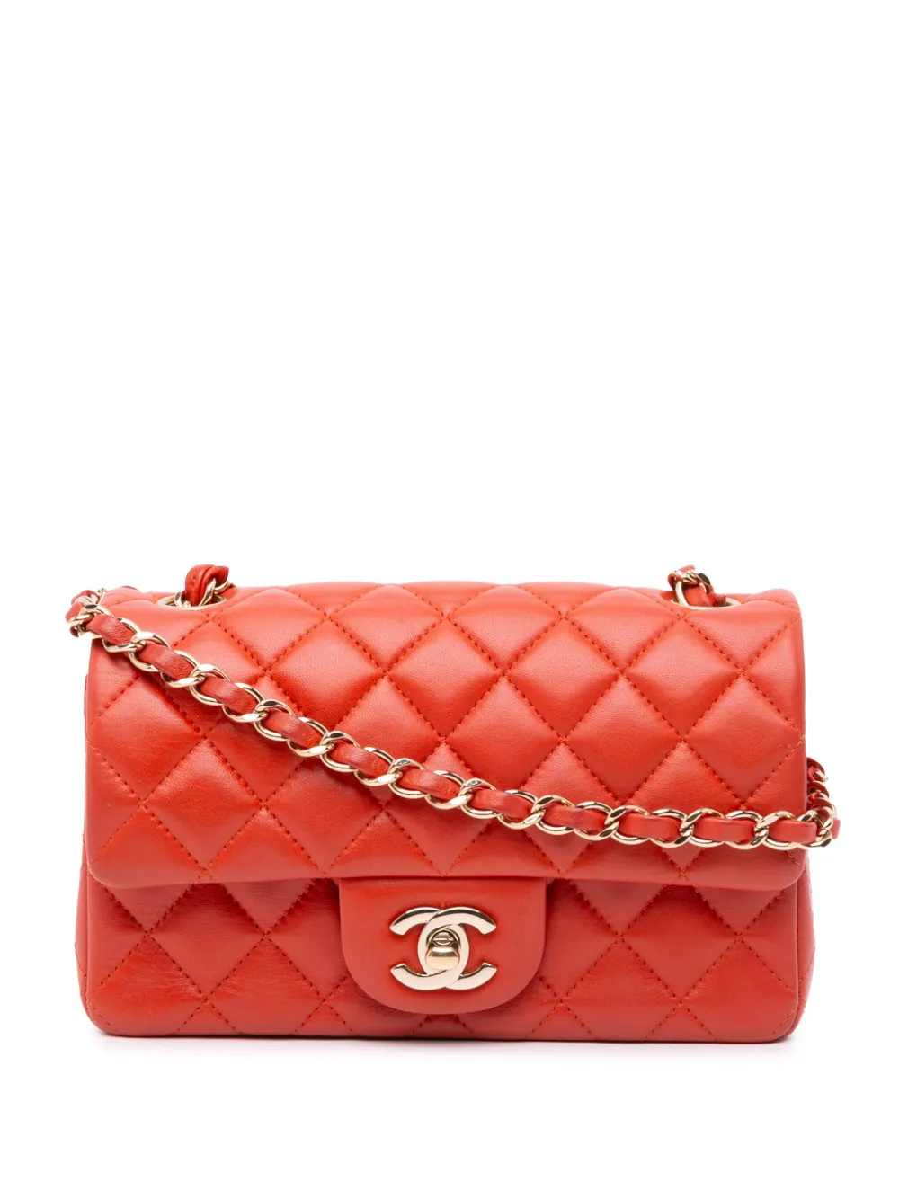 Pre-owned Chanel 2017-2018 Mini Rectangular Classic Lambskin Single Flap Crossbody Bag