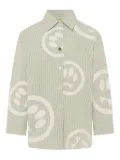 Barrow kids smiley face-print striped shirt - Green