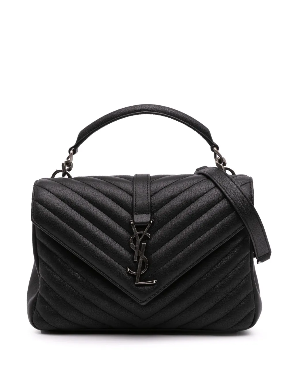 Saint Laurent Pre-Owned 2021 Medium Quilted Chevron Sheepskin College Saint Laurent Pre-Owned 2021 Medium Quilted Chevron Sheepskin College