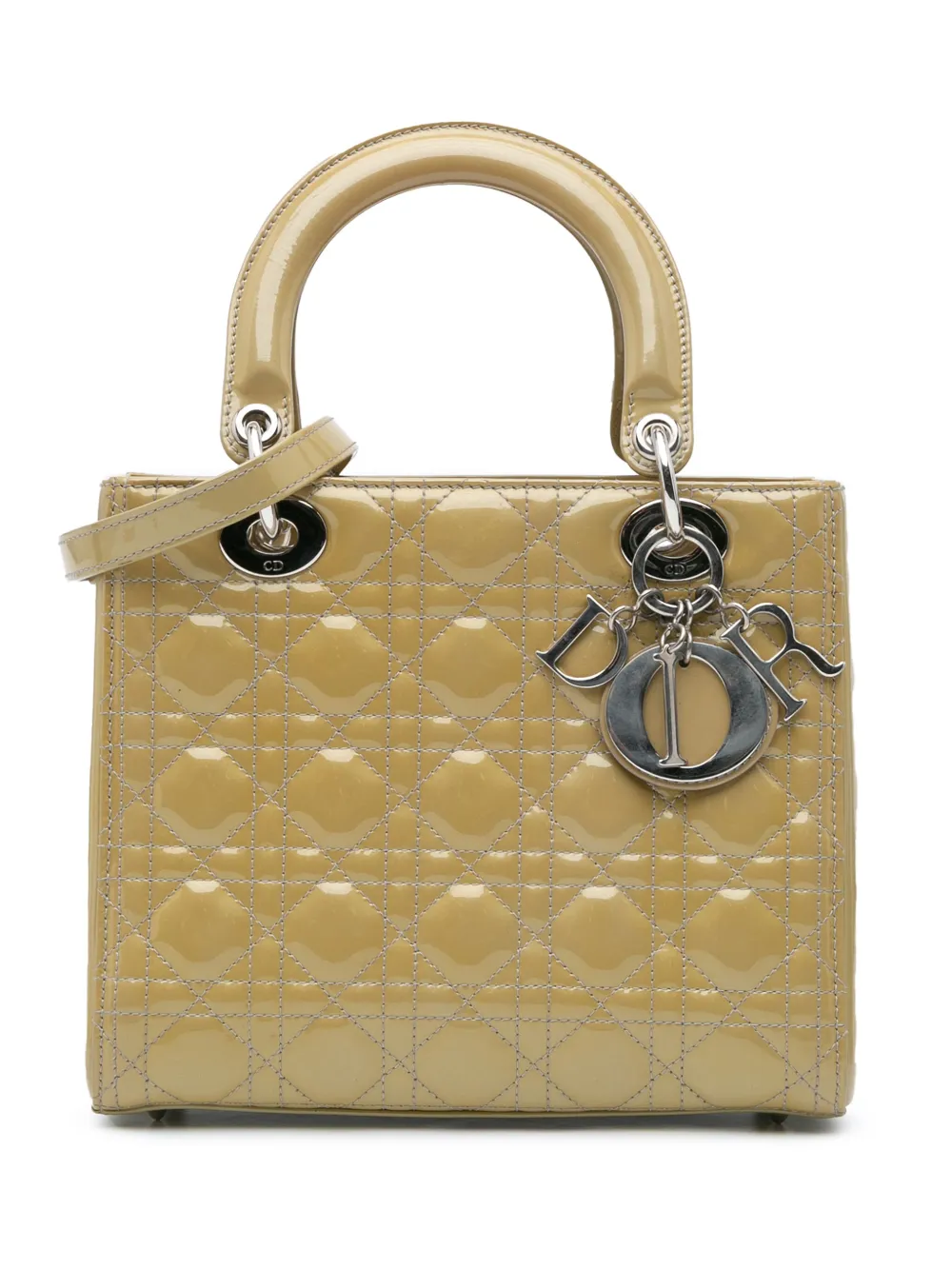 Christian Dior Pre-Owned 2013 ミディアム パテント カナージュ レディ ディオール サッチェルバッグ - Christian Dior Pre-Owned 2013 ミディアム パテント カナージュ レディ ディオール サッチェルバッグ -