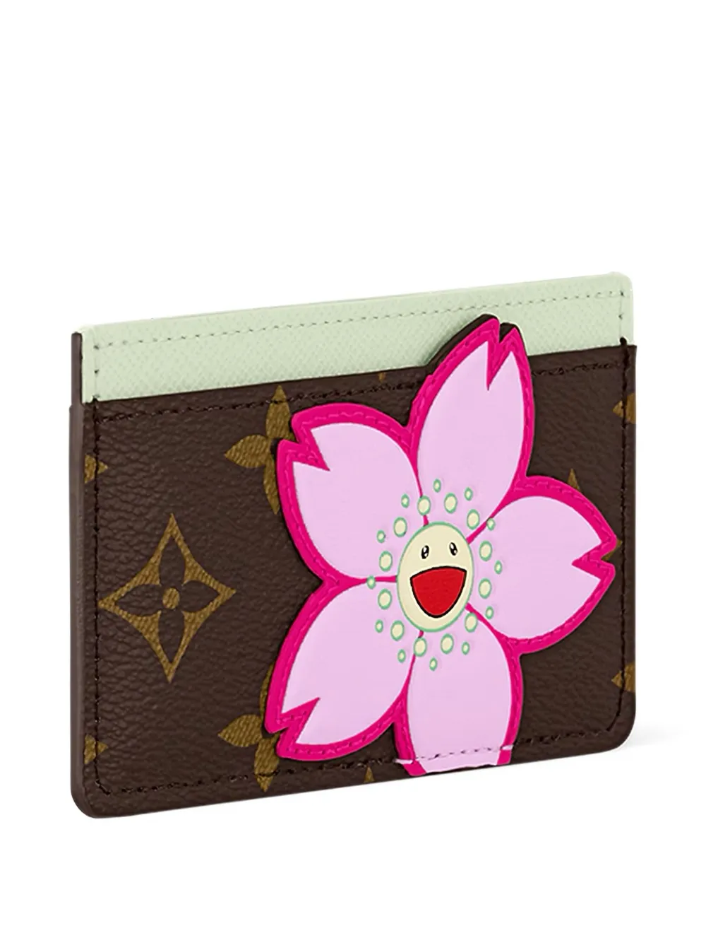 Louis Vuitton Pre-Owned x Takashi Murakami "Sakura Brown" pasjeshouder Bruin