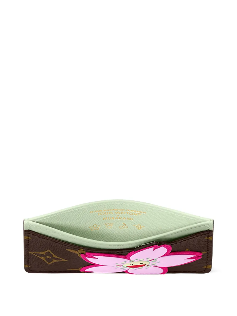 Louis Vuitton Pre-Owned x Takashi Murakami "Sakura Brown" pasjeshouder Bruin