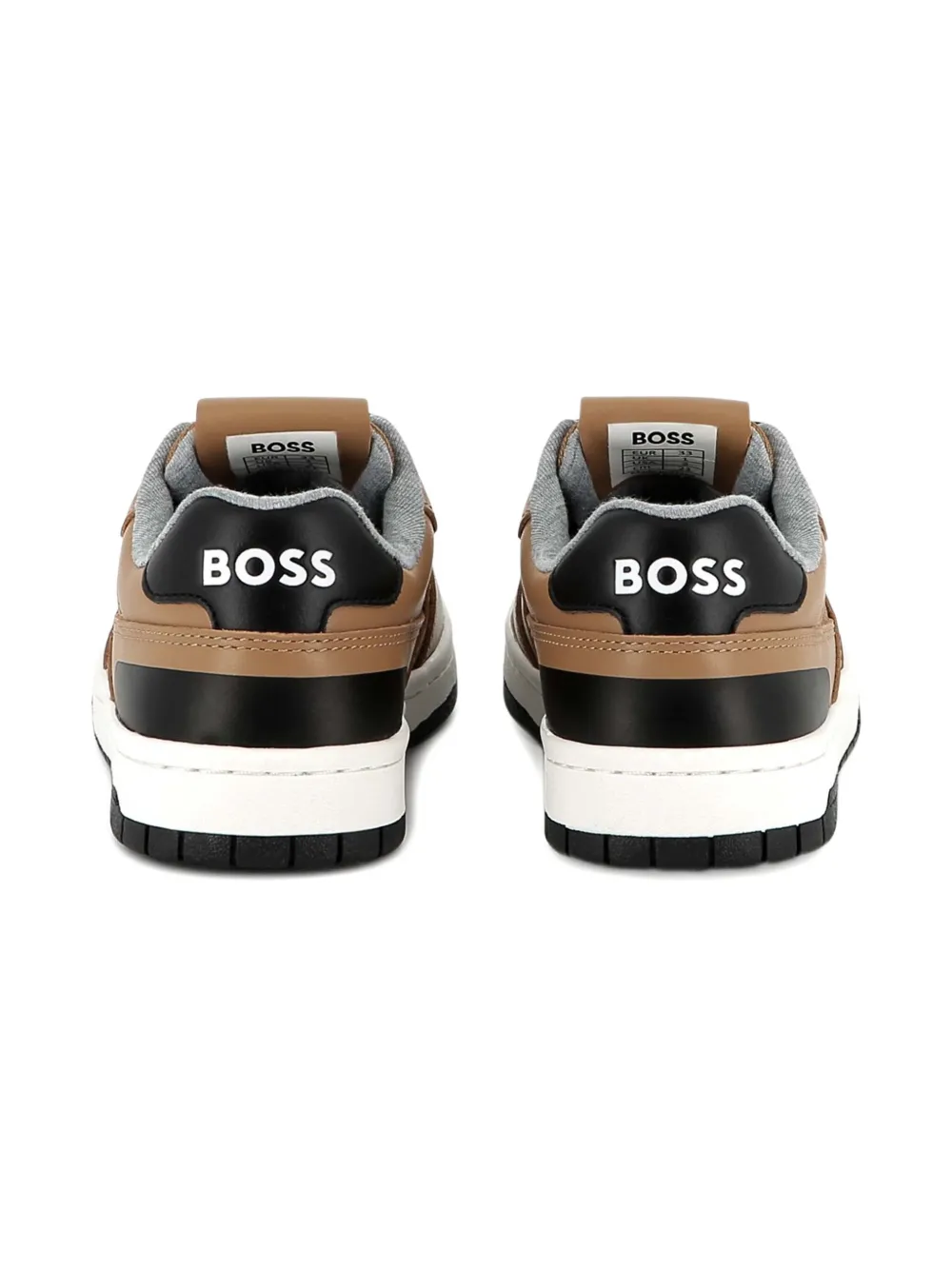 BOSS Kidswear leather sneakers Brown
