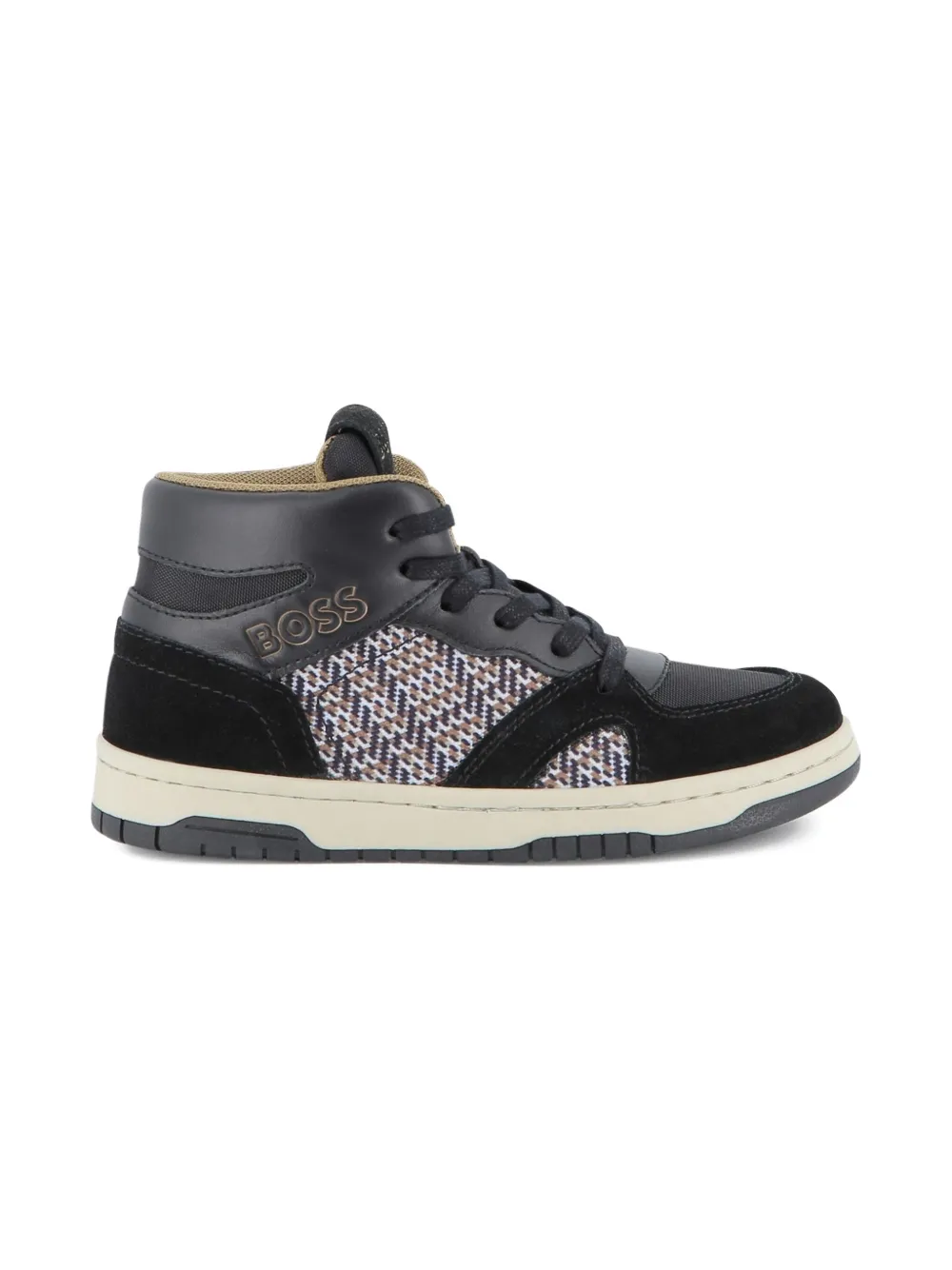 BOSS Kidswear Sneakers met logo-reliëf - Zwart