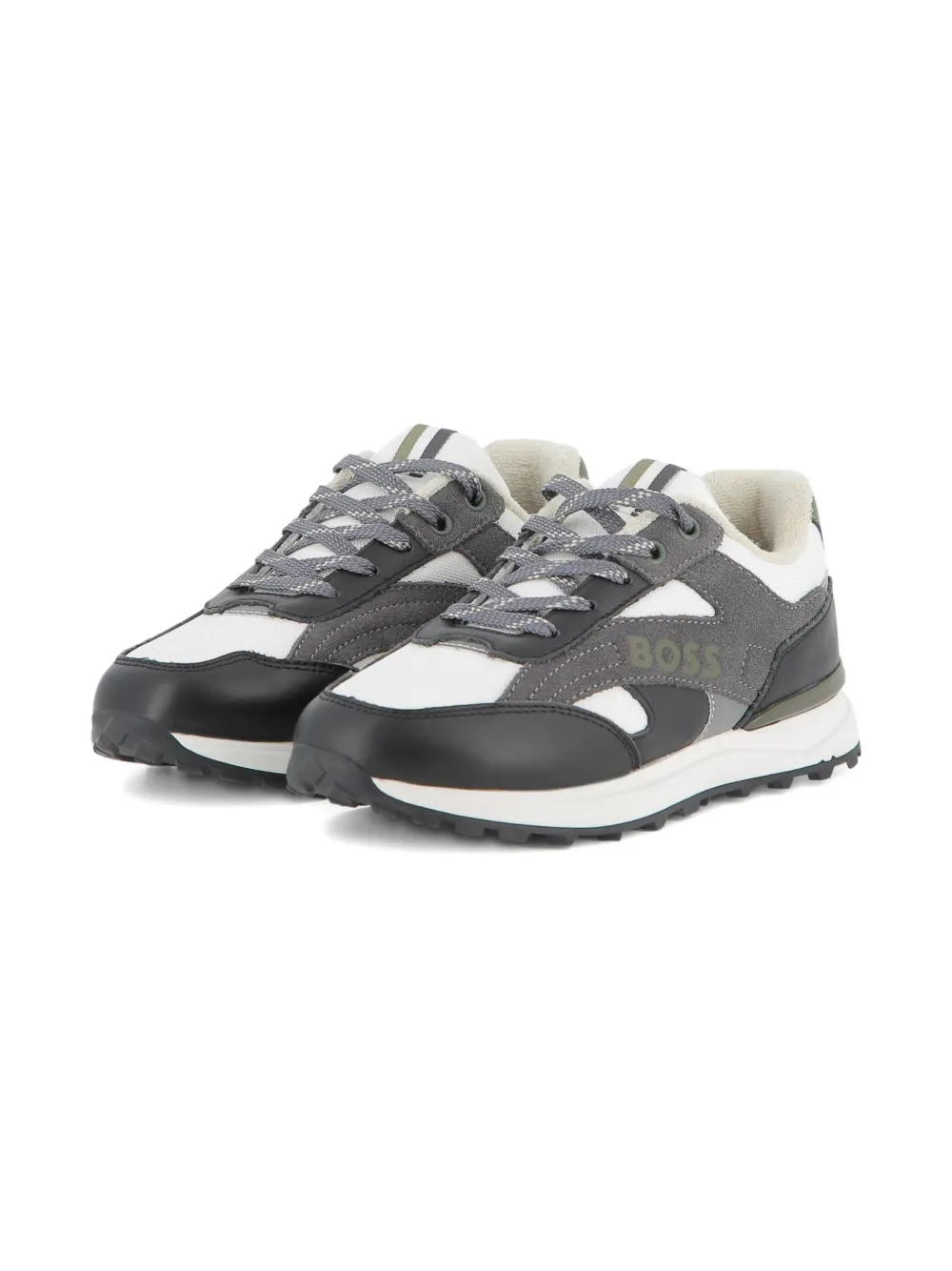 BOSS Kidswear panelled sneakers Black