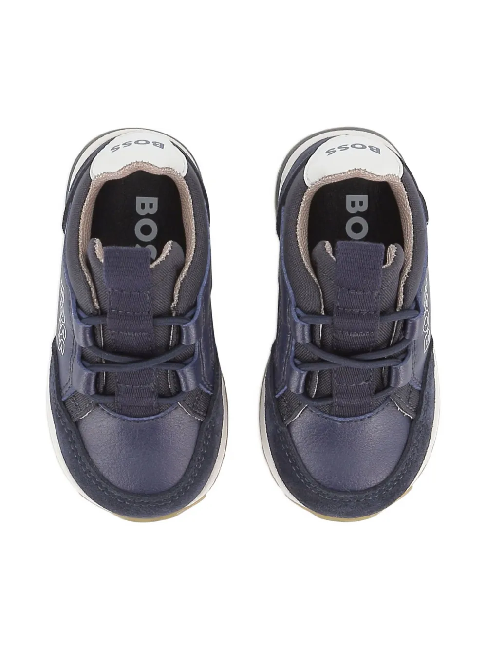 BOSS Kidswear leather sneakers Blue