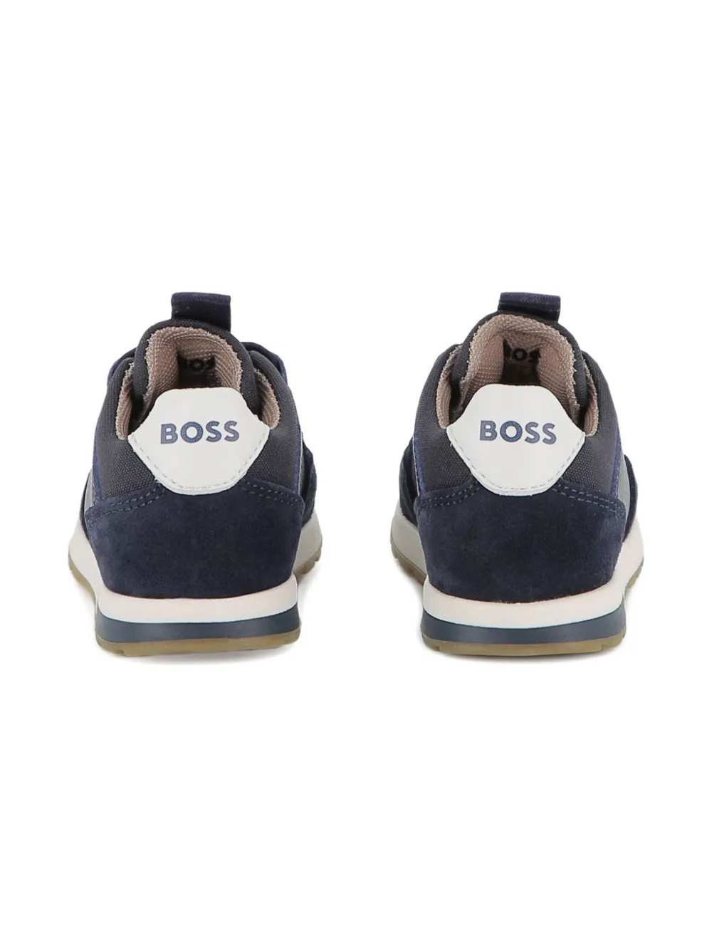 BOSS Kidswear leather sneakers Blue