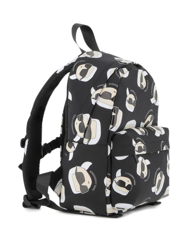 Karl Lagerfeld Monochrome Patterned Backpack KARL LAGERFELD Backpack Black/White Logo $198.00 | eBay main image 4