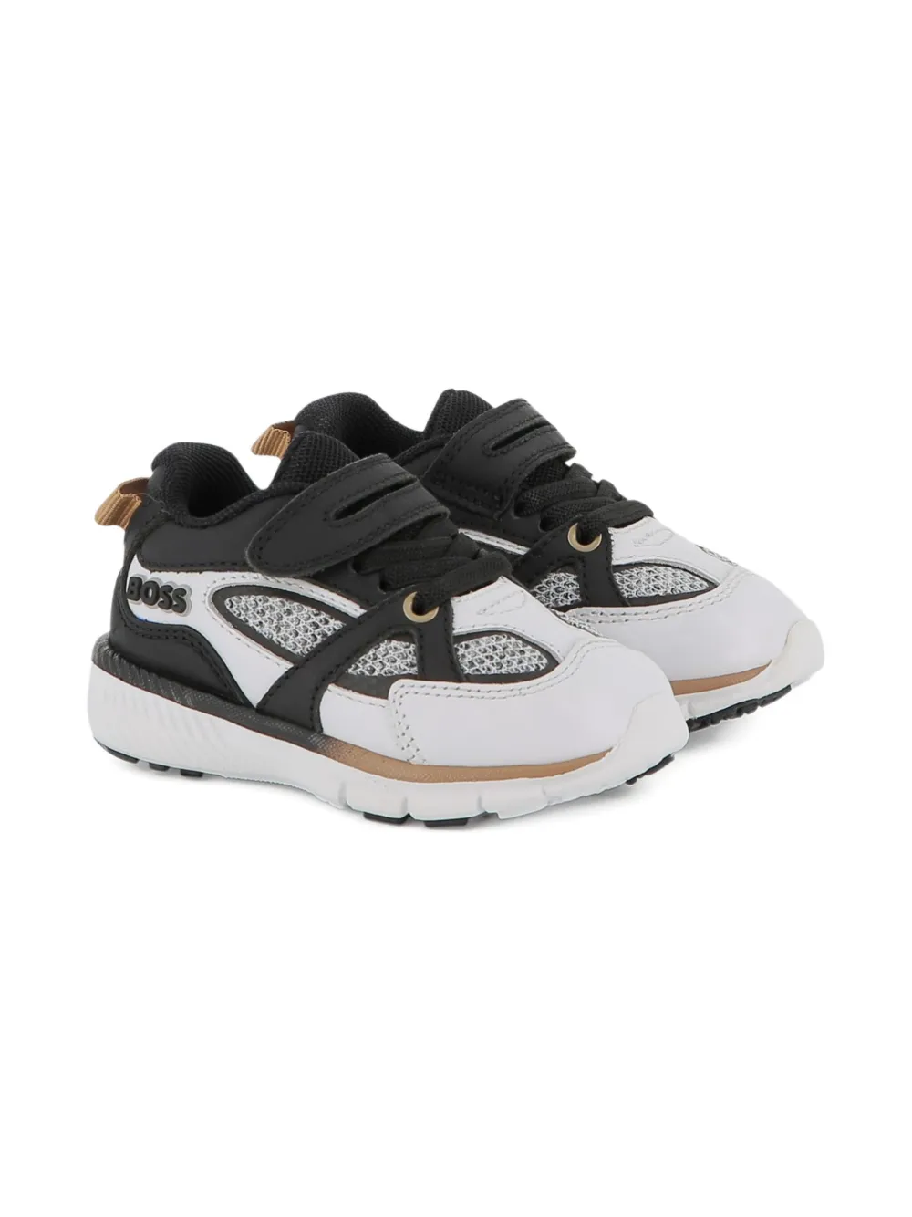 BOSS Kidswear Sneakers met mesh vlakken Wit