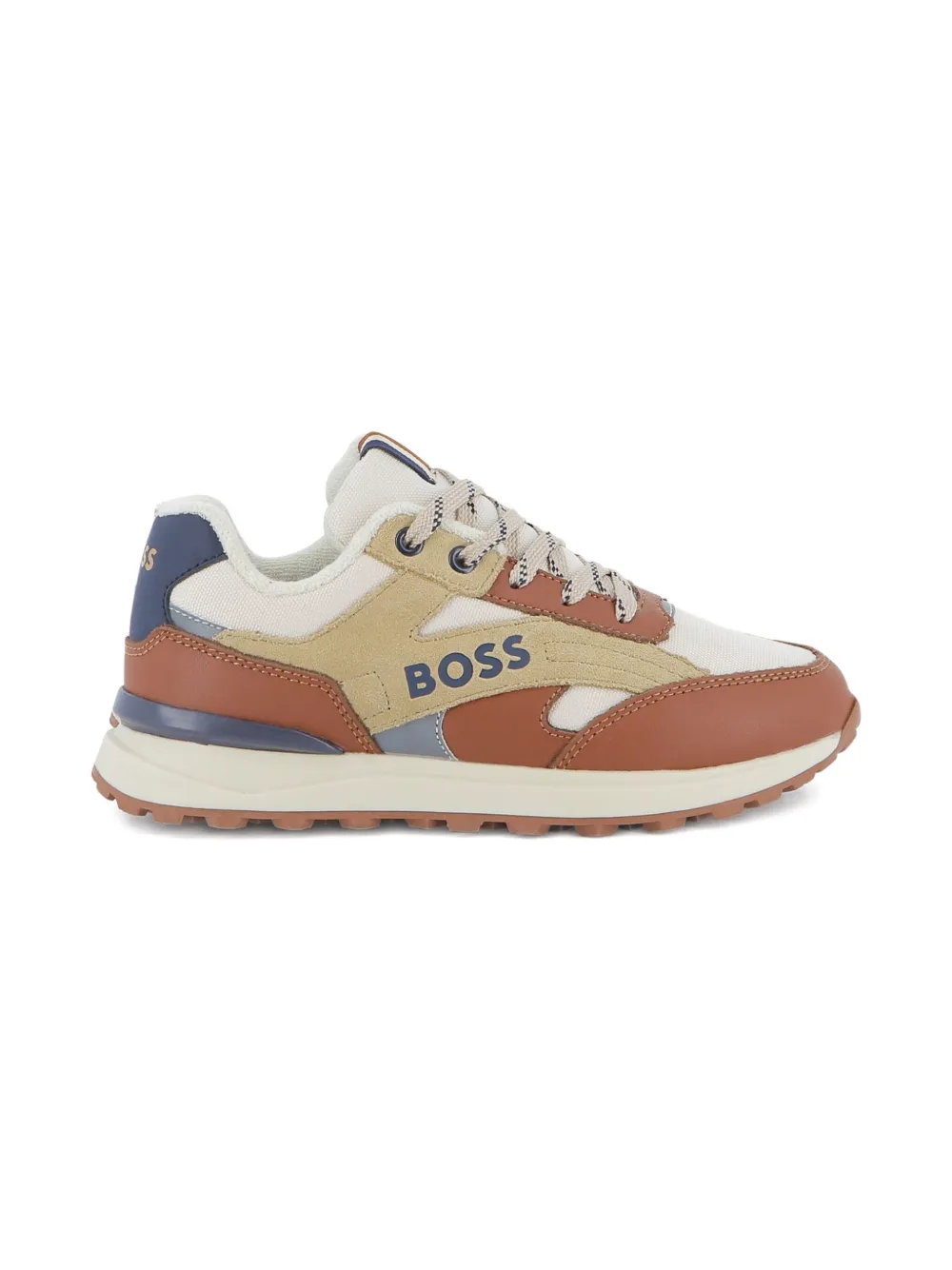 BOSS Kidswear Sneakers met colourblocking - Bruin