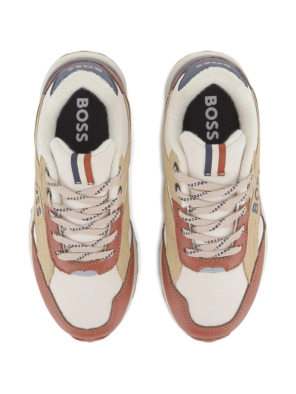 BOSS Kidswear colour-block sneakers Brown