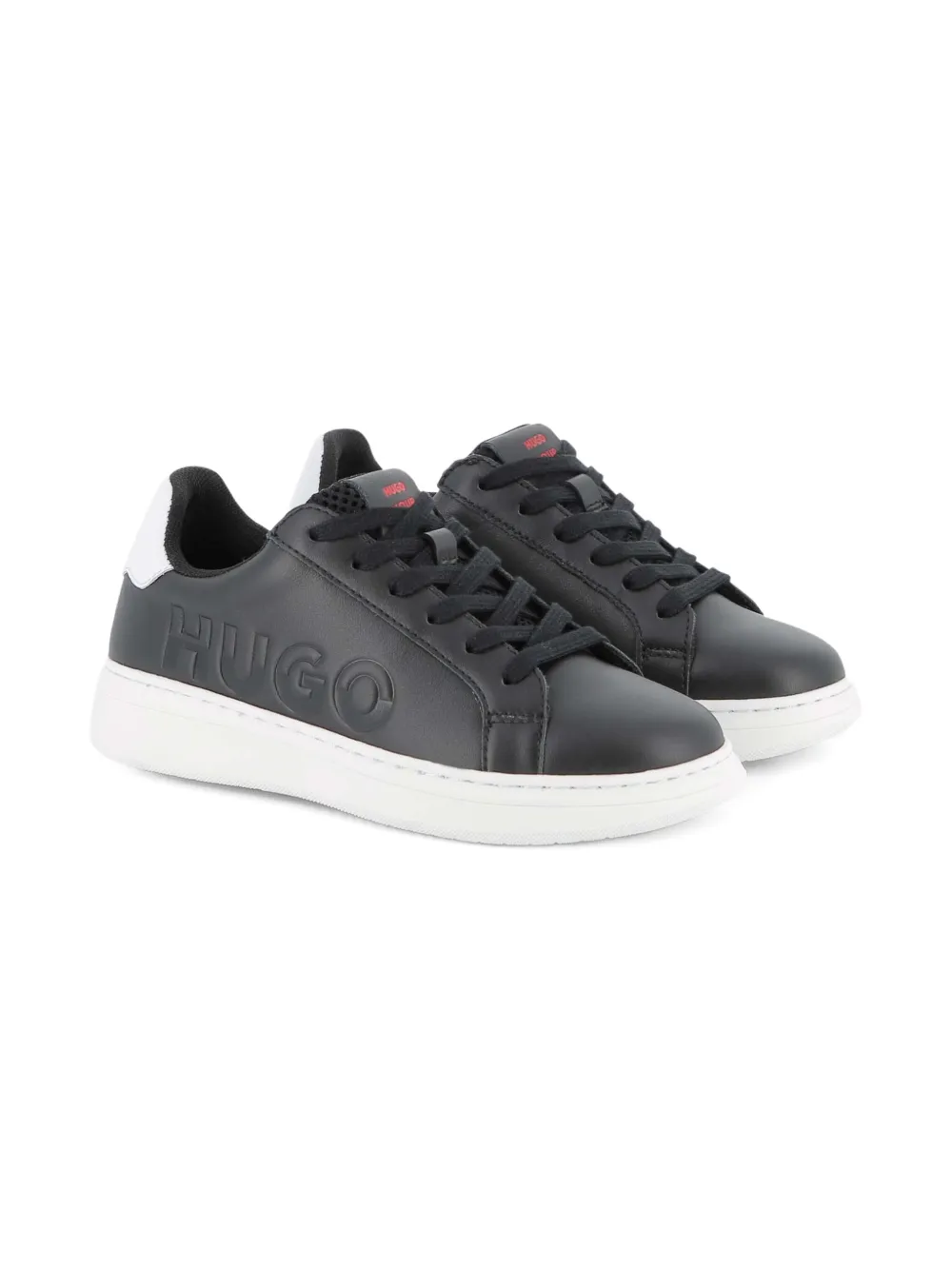 HUGO KIDS leather sneakers Black