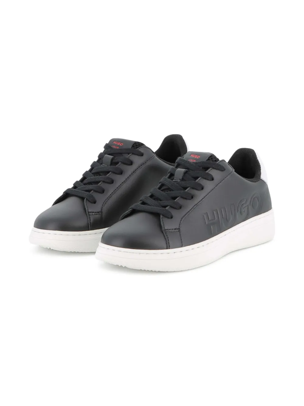 HUGO KIDS leather sneakers Black