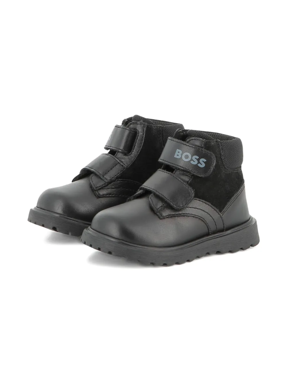 BOSS Kidswear touch strap fastening ankle boots Black