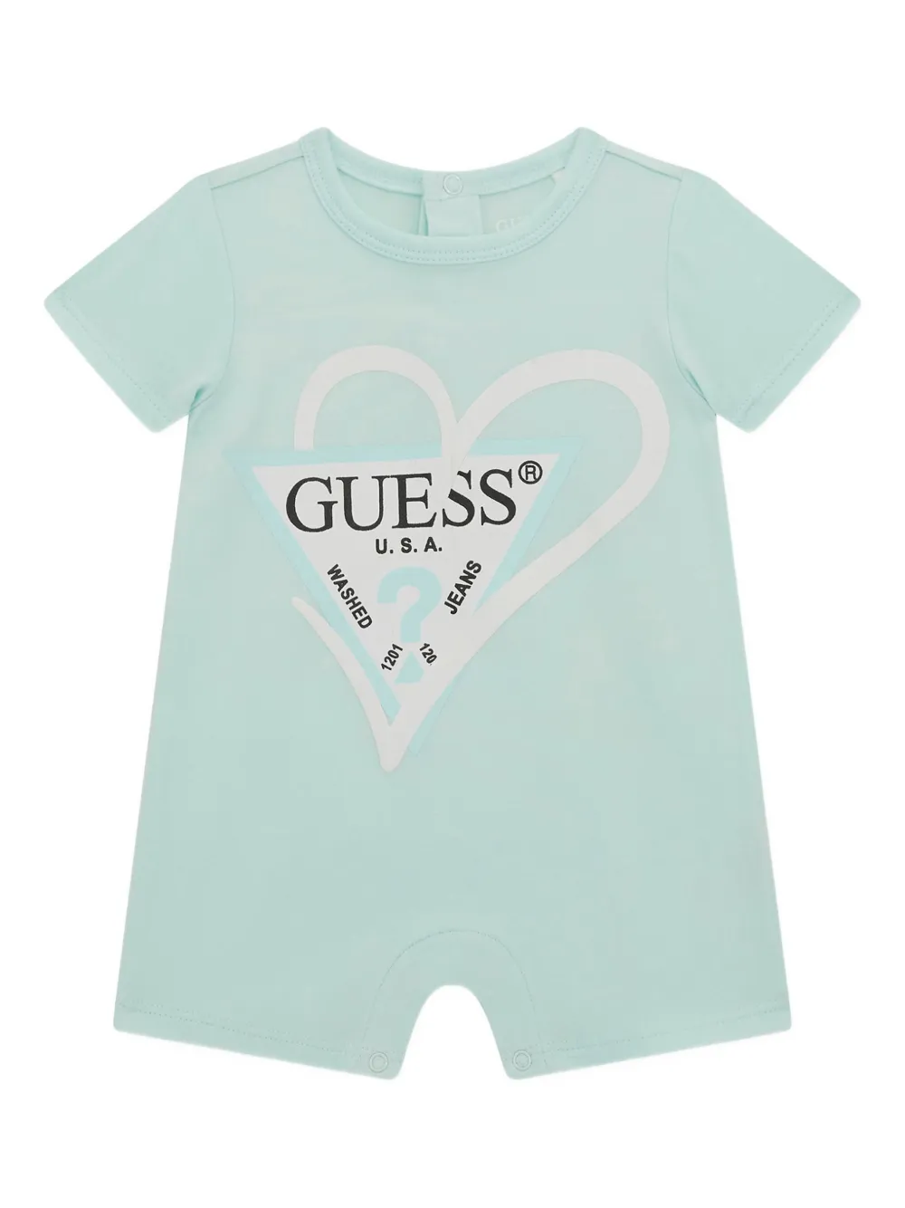Guess kids logo-print shorties Groen