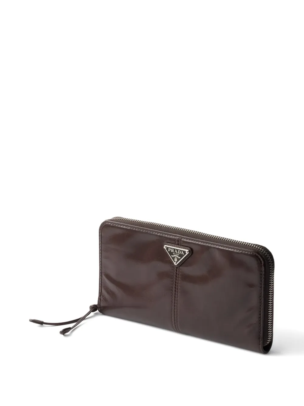 Prada Leren portemonnee Bruin