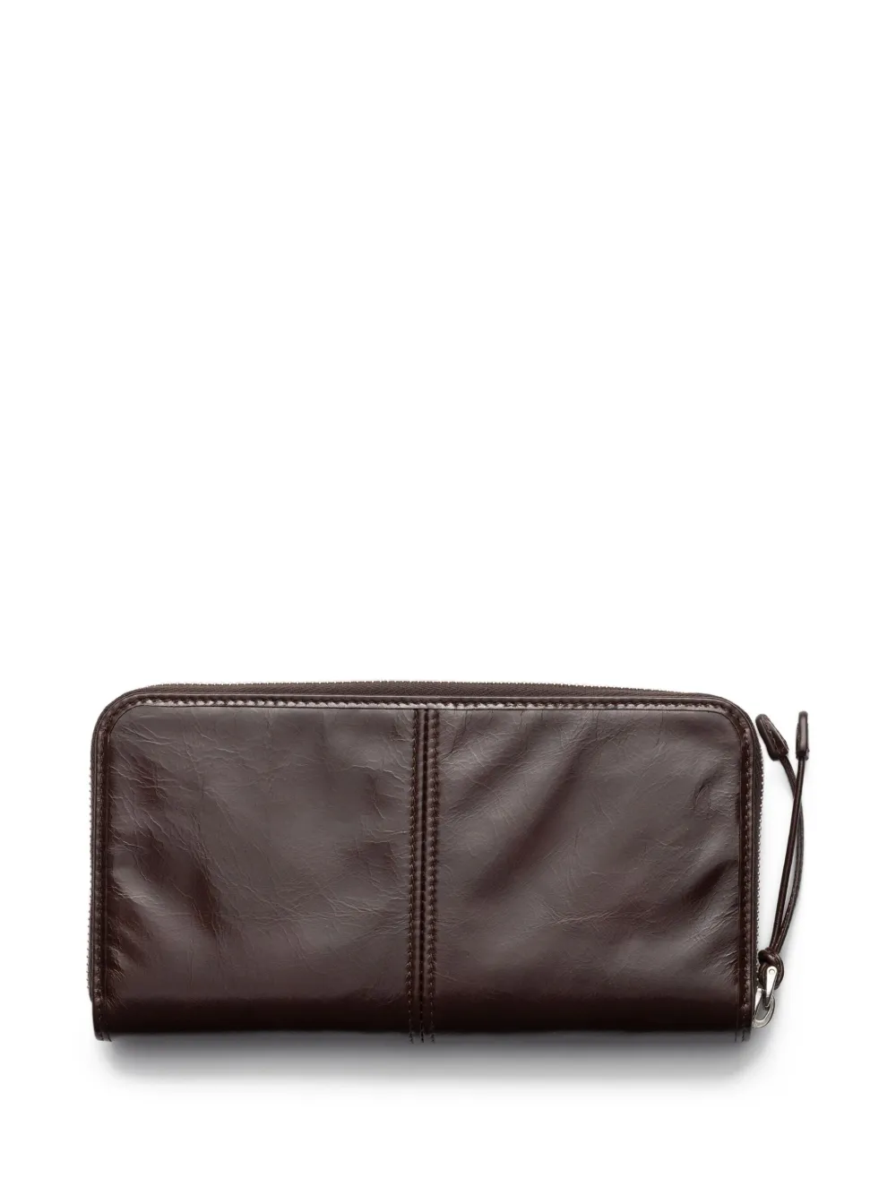 Prada Leren portemonnee Bruin