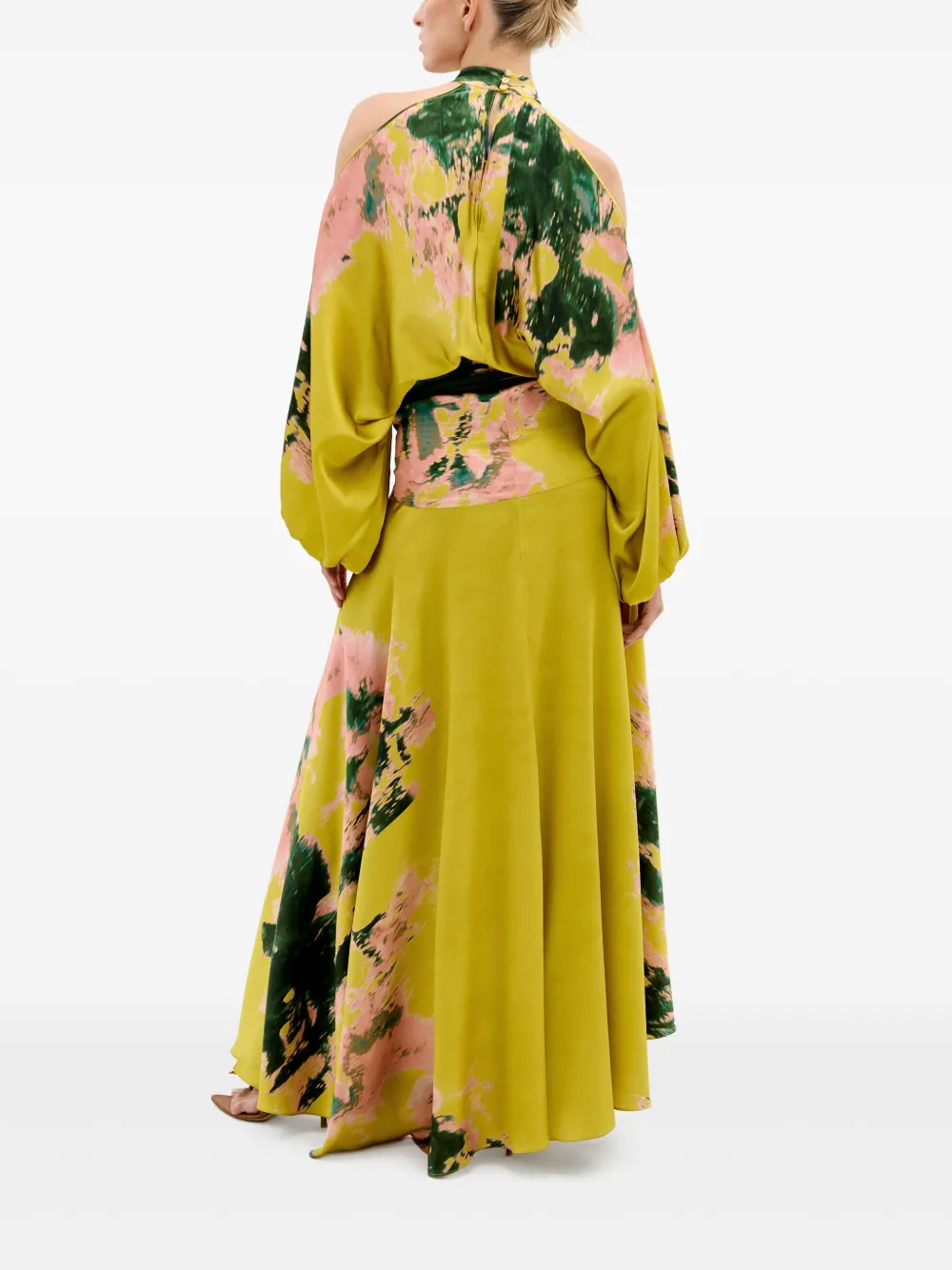 Silvia Tcherassi Maxi-jurk met bloemenprint Goud