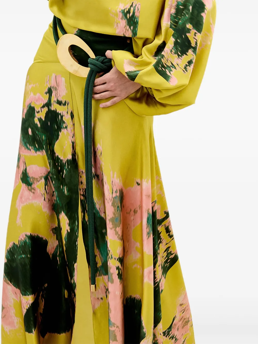 Silvia Tcherassi Maxi-jurk met bloemenprint Goud