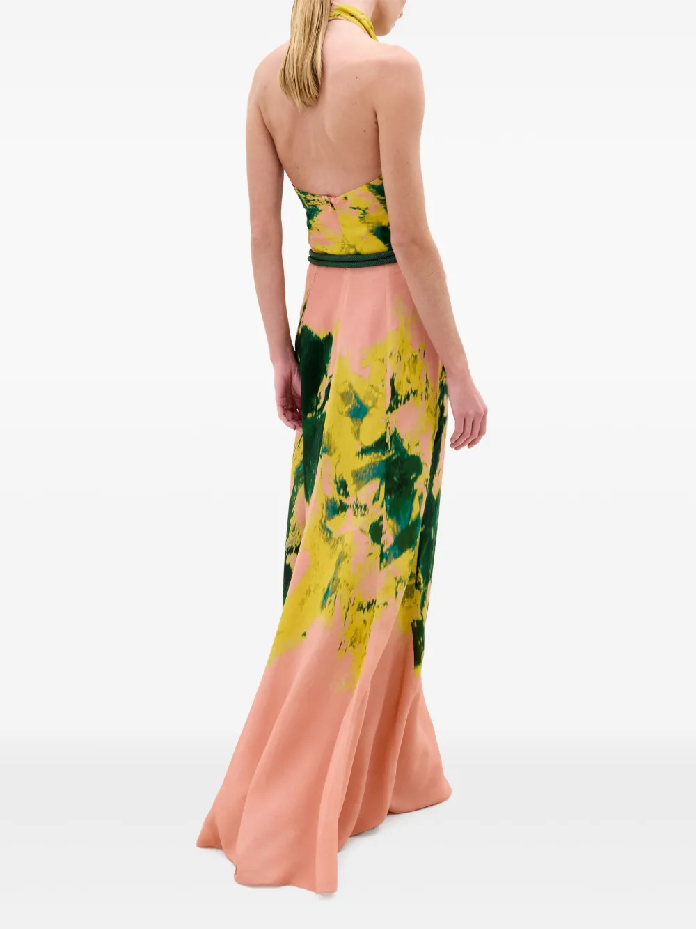 Silvia Tcherassi Halterjurk met bloemenprint Roze