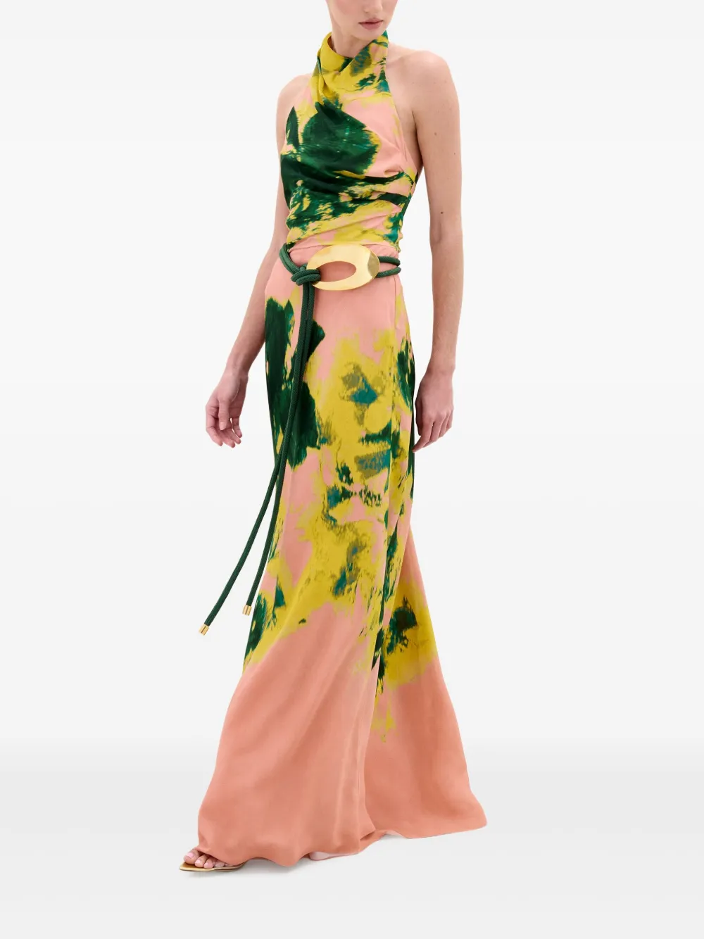 Silvia Tcherassi Halterjurk met bloemenprint Roze
