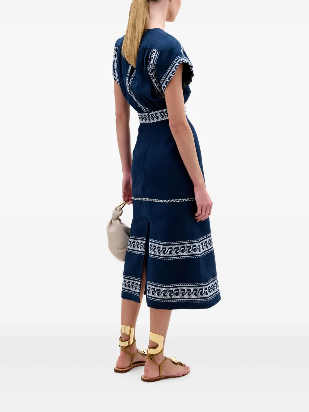 Silvia Tcherassi Jurk met V-hals Blauw