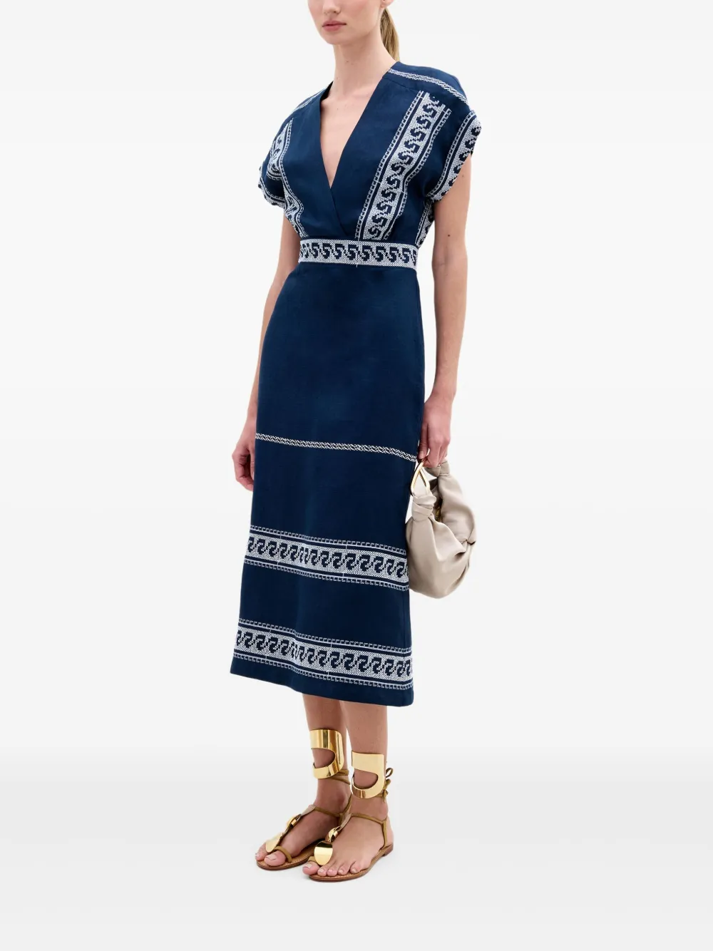 Silvia Tcherassi Jurk met V-hals Blauw