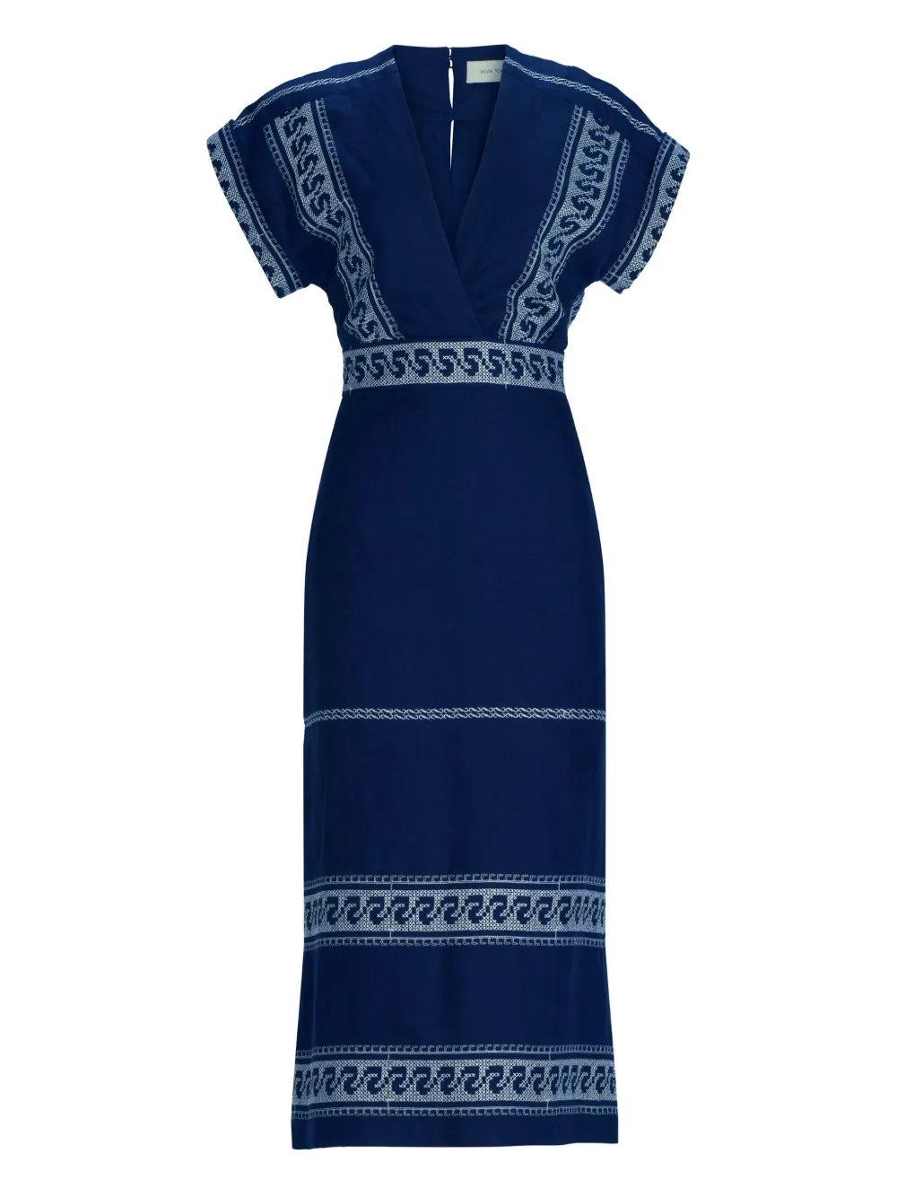 Silvia Tcherassi Jurk met V-hals Blauw