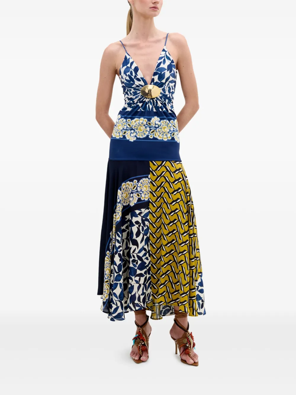 Silvia Tcherassi Maxi-jurk met bloemenprint Blauw