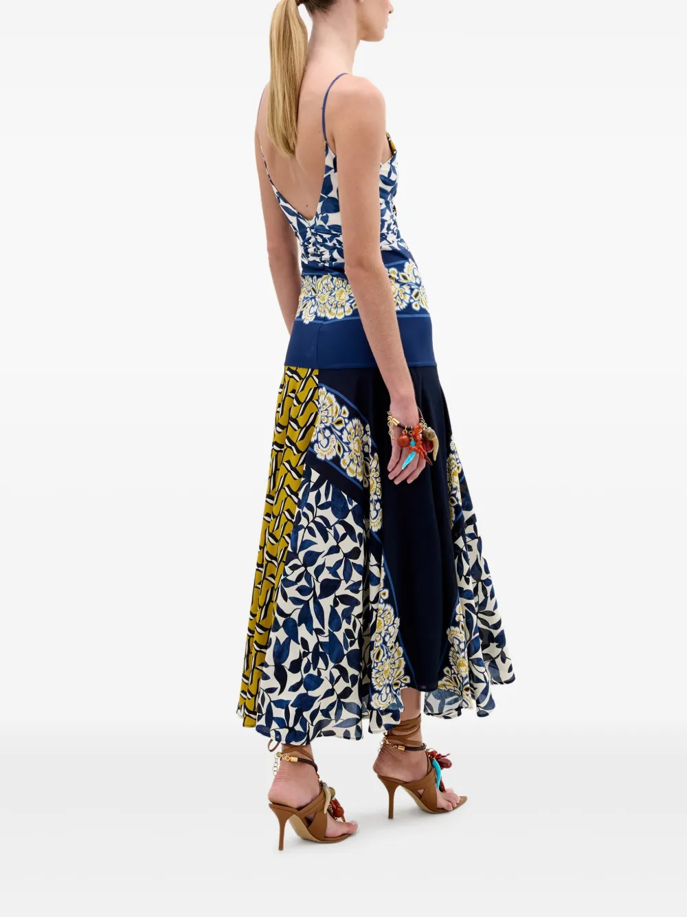Silvia Tcherassi Maxi-jurk met bloemenprint Blauw