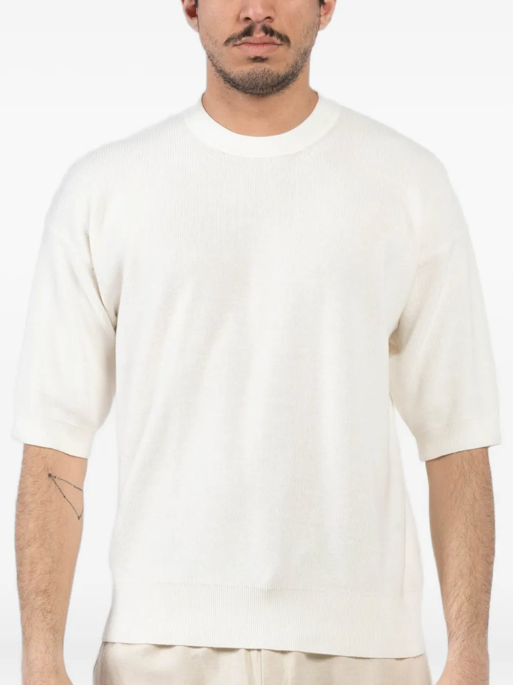 atomo factory ribbed short-sleeve T-shirt | White | Image 1