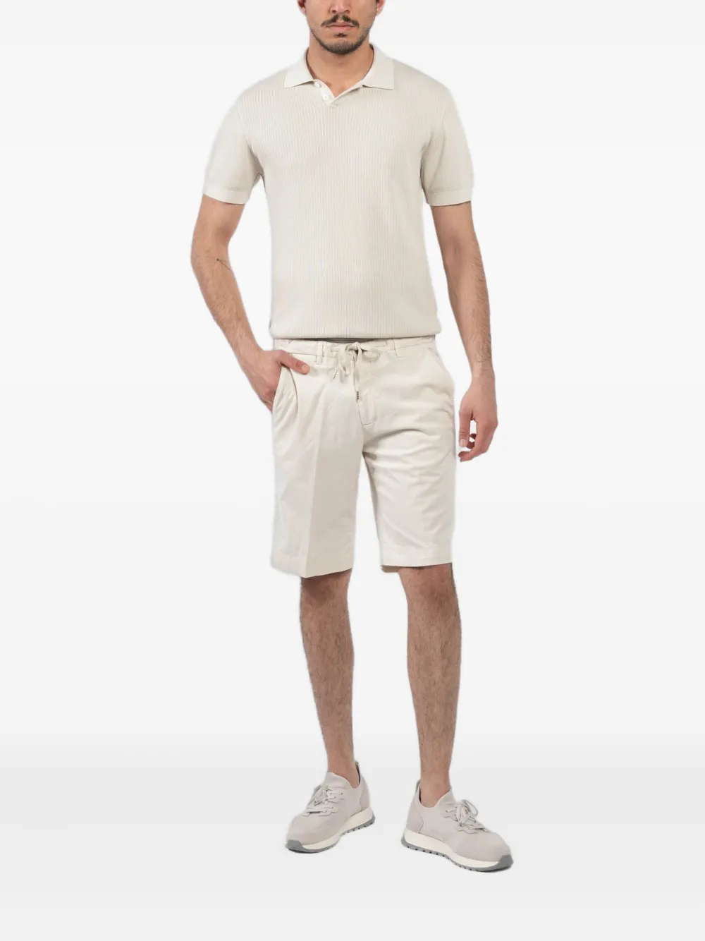 Briglia 1949 Shorts met trekkoordtaille - Beige