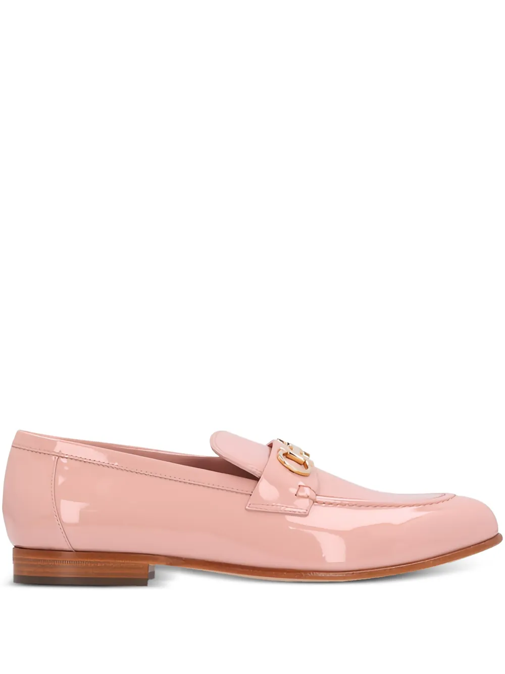 Ferragamo Gancini-detail patent loafers Pink