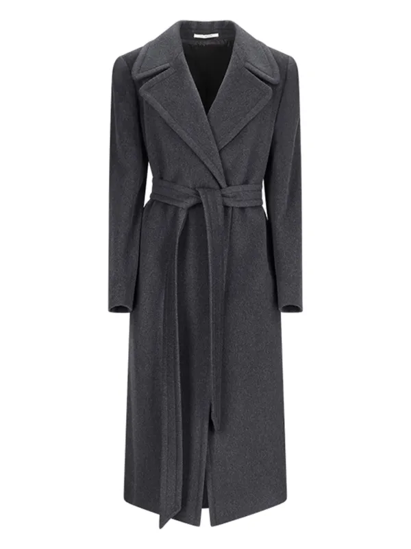 【美品】TAGLATOREロングコート　ベルテッドコート Tagliatore ベルテッド ラップコート | グレー | FARFETCH JP