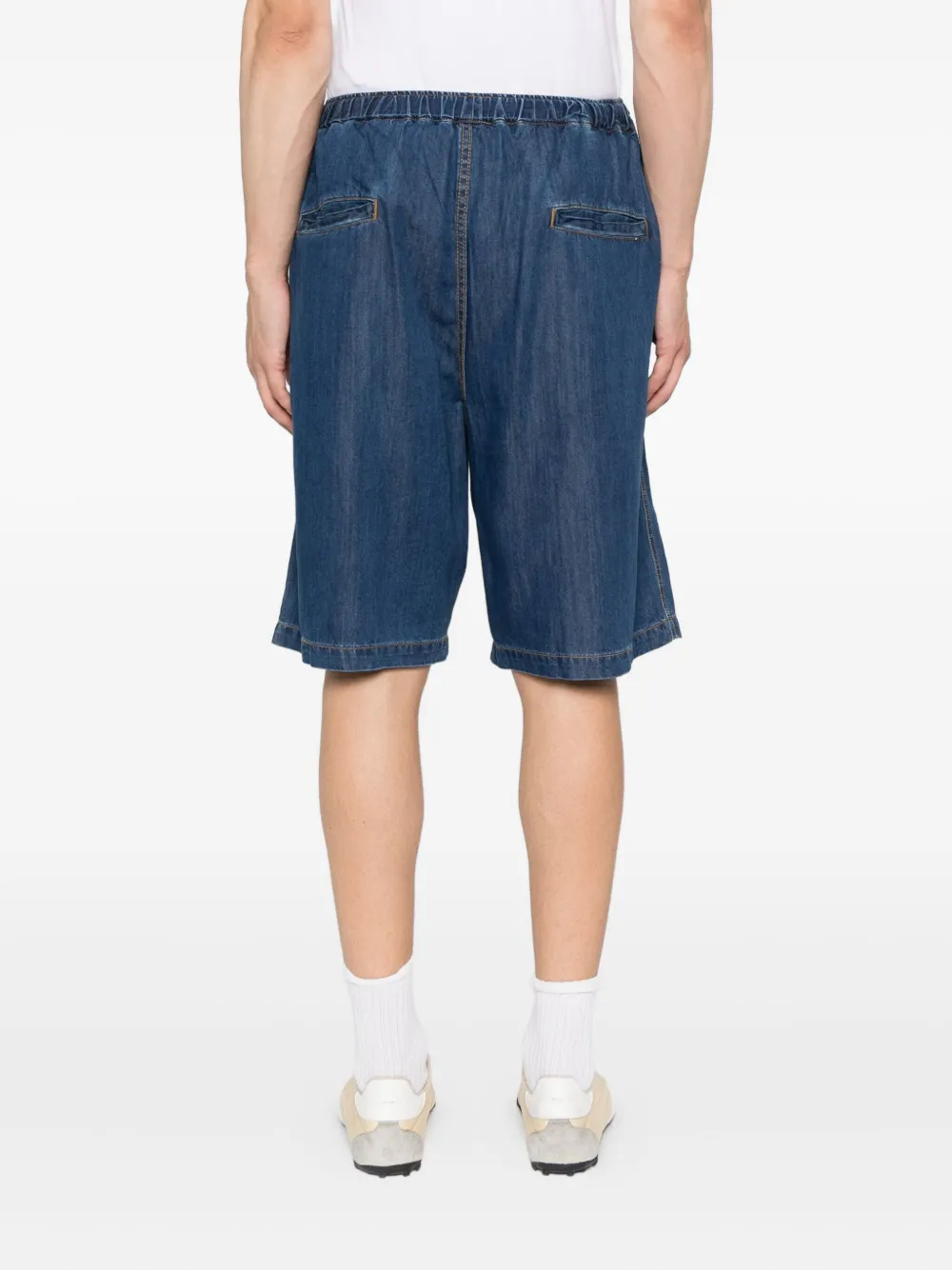 Maison MIHARA YASUHIRO Shorts met elastische taille en opgestikte zak Blauw