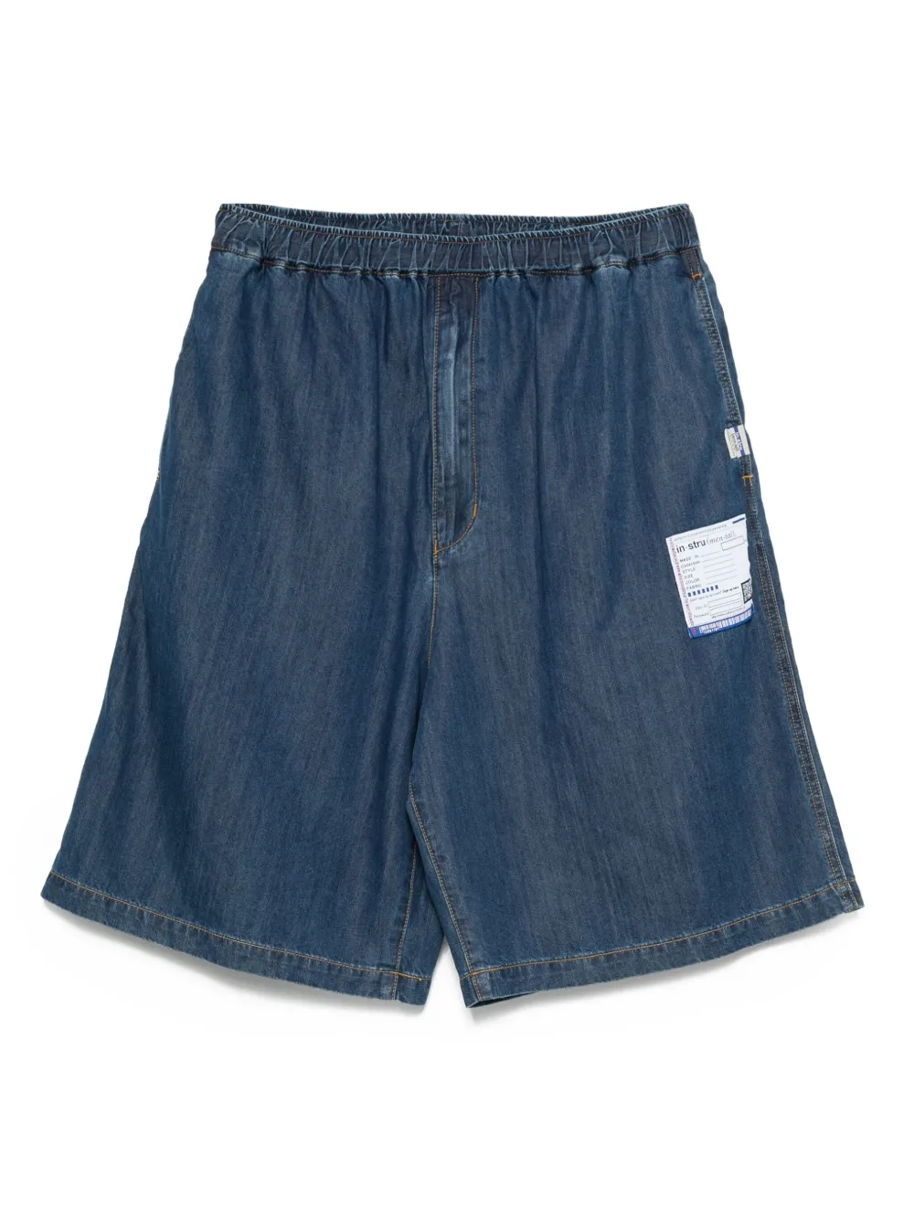 Maison MIHARA YASUHIRO Shorts met elastische taille en opgestikte zak Blauw