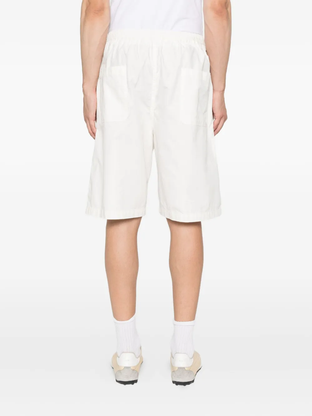 Maison MIHARA YASUHIRO Shorts met elastische taille en opgestikte zak Wit